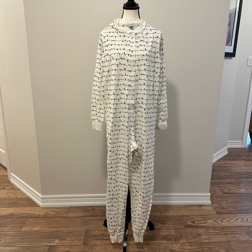 Roots White Pajama Onesie with Pattern